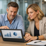 Business team applying AI agents to business strategy