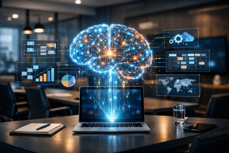 Business team applying predictive analytics to sales