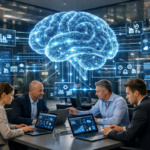 Business team applying synthetic data to sales