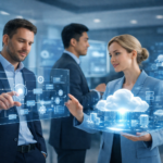 Business team applying computer vision to marketing