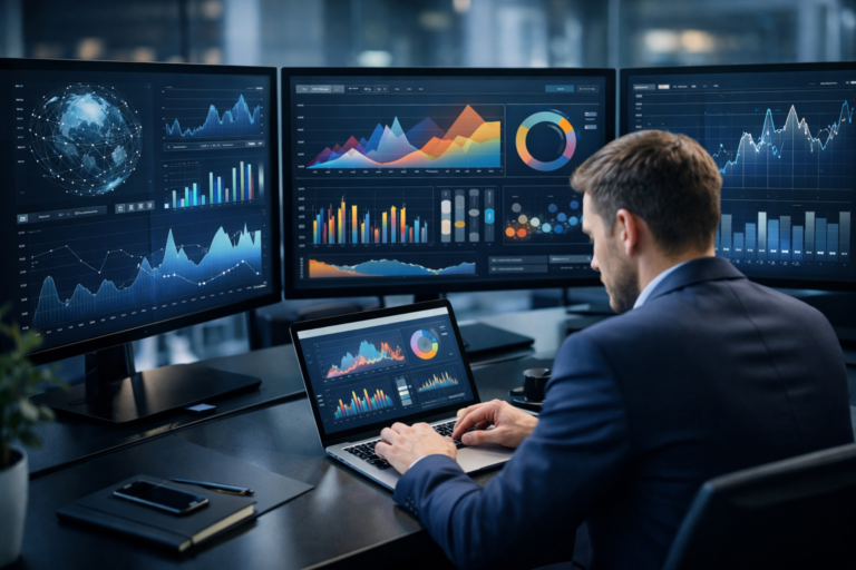 Business team applying machine learning to marketing