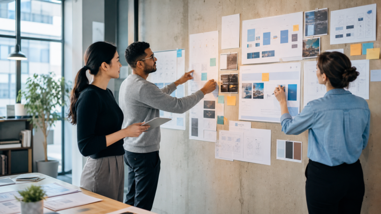 Business team applying AI agents to operations