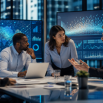 Business team applying natural language processing to operations