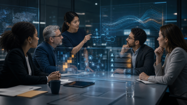 Business team applying computer vision to operations
