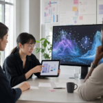Business team applying machine learning to operations
