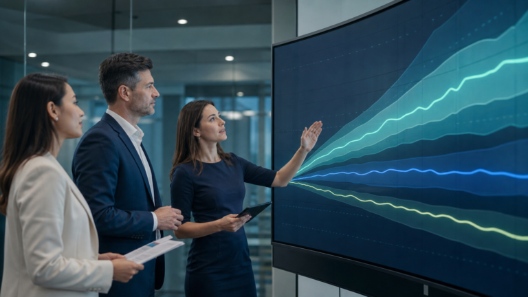 Business team applying synthetic data to operations