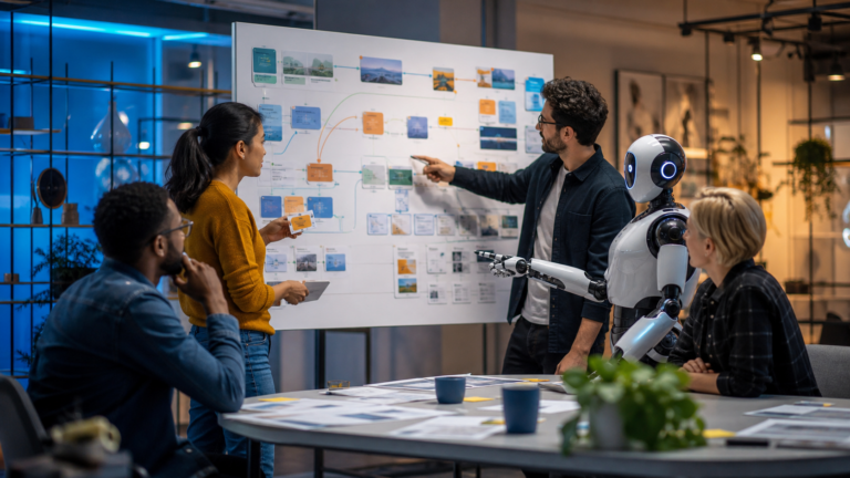 Business team applying natural language processing to finance