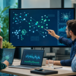Business team applying computer vision to finance